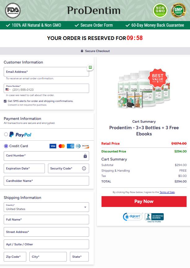 ProDentim Official Website Secure Order Page
